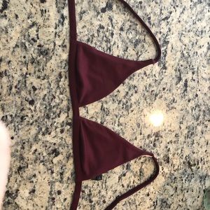 Maroon/ribbed Bikini top
